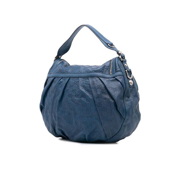 Pre Loved Gucci ssima Icon Bit Satchel Women Blue Messenger Bags - Picture 2 of 8